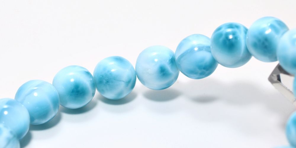 高品質++]ラリマーブレスレット（約11mm玉）☆現品動画あり - 埼玉県
