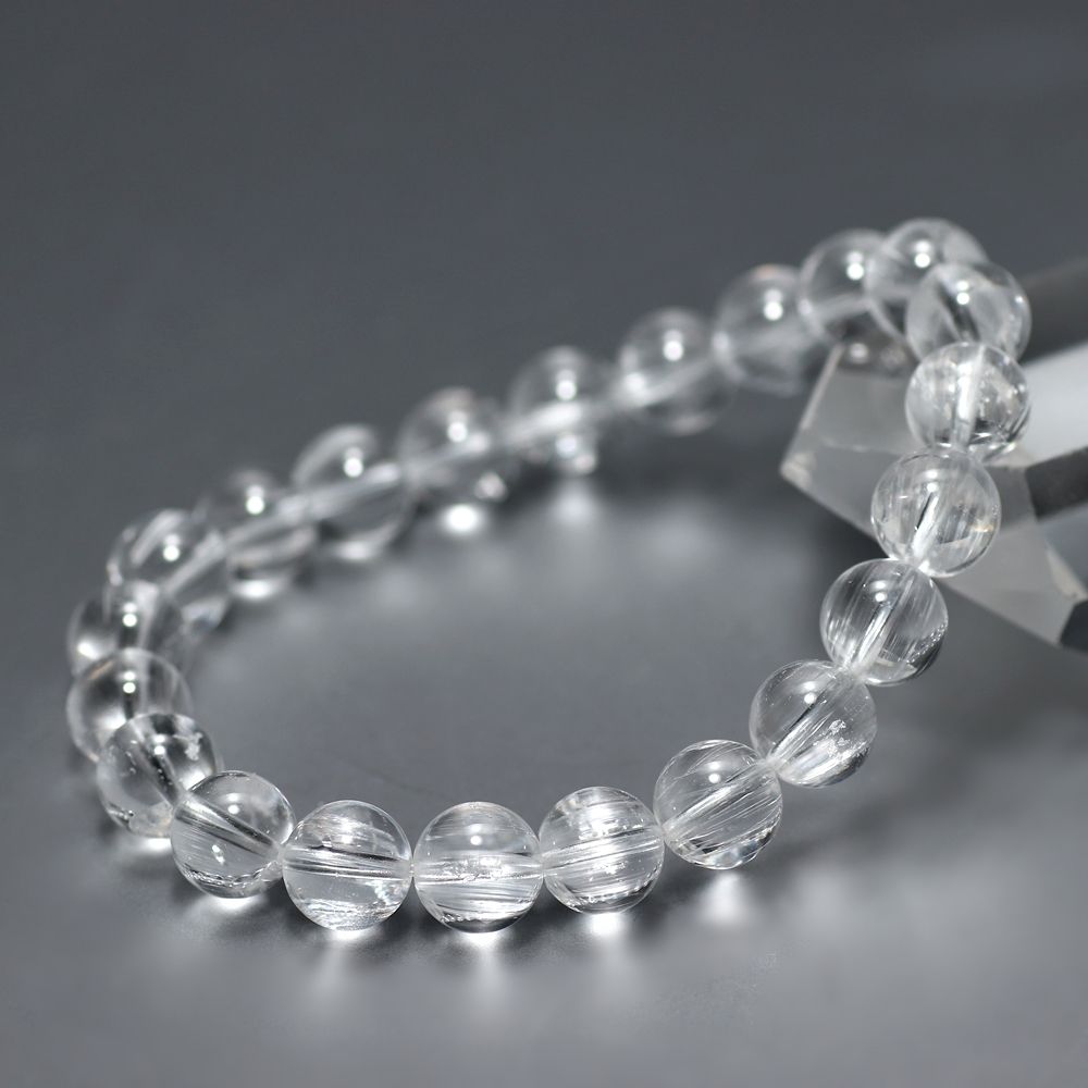 高品質+]非加熱ホワイトトパーズブレスレット/チューブ