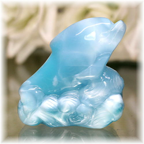 ドミニカ産]ラリマー彫刻イルカ - 埼玉県吉川市の天然石専門店・水晶