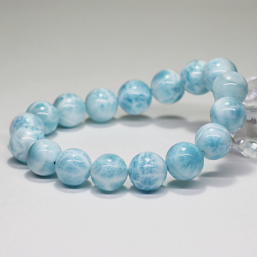 高品質]ラリマーブレスレット（約12.5mm玉） - 埼玉県吉川市の天然石