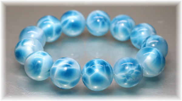 プレミアム]ラリマーブレスレット（約20mm玉） - 埼玉県吉川市の天然石