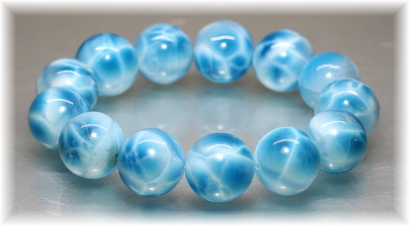 プレミアム]ラリマーブレスレット（約20mm玉） - 埼玉県吉川市の天然石