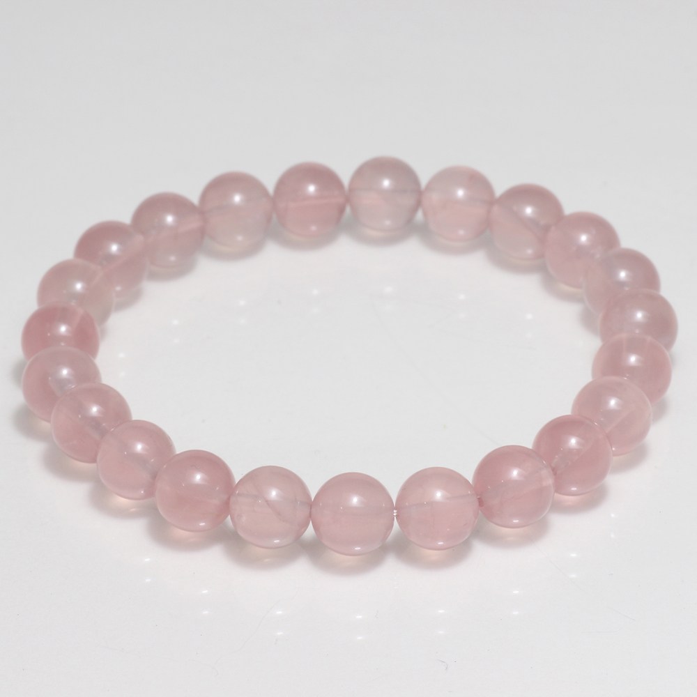 最高品質]ディープローズクォーツブレスレット（約8mm玉） - 埼玉県