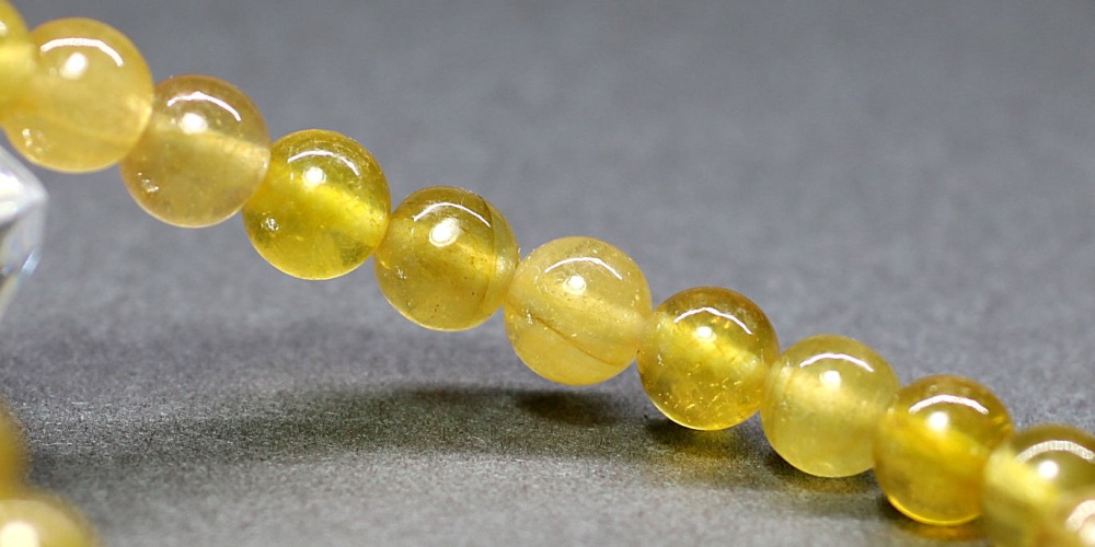 トップクォリティ]イエローサファイアブレスレット （約7.5mm玉