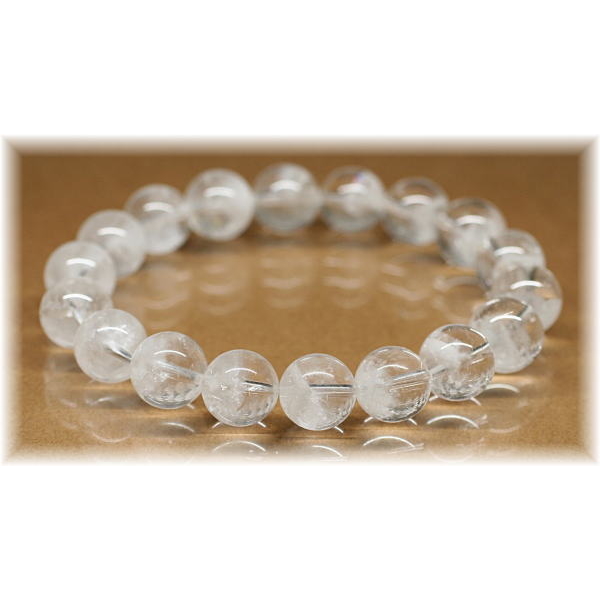 3A++]ホワイトスノーファントムクォーツブレスレット（約11mm玉
