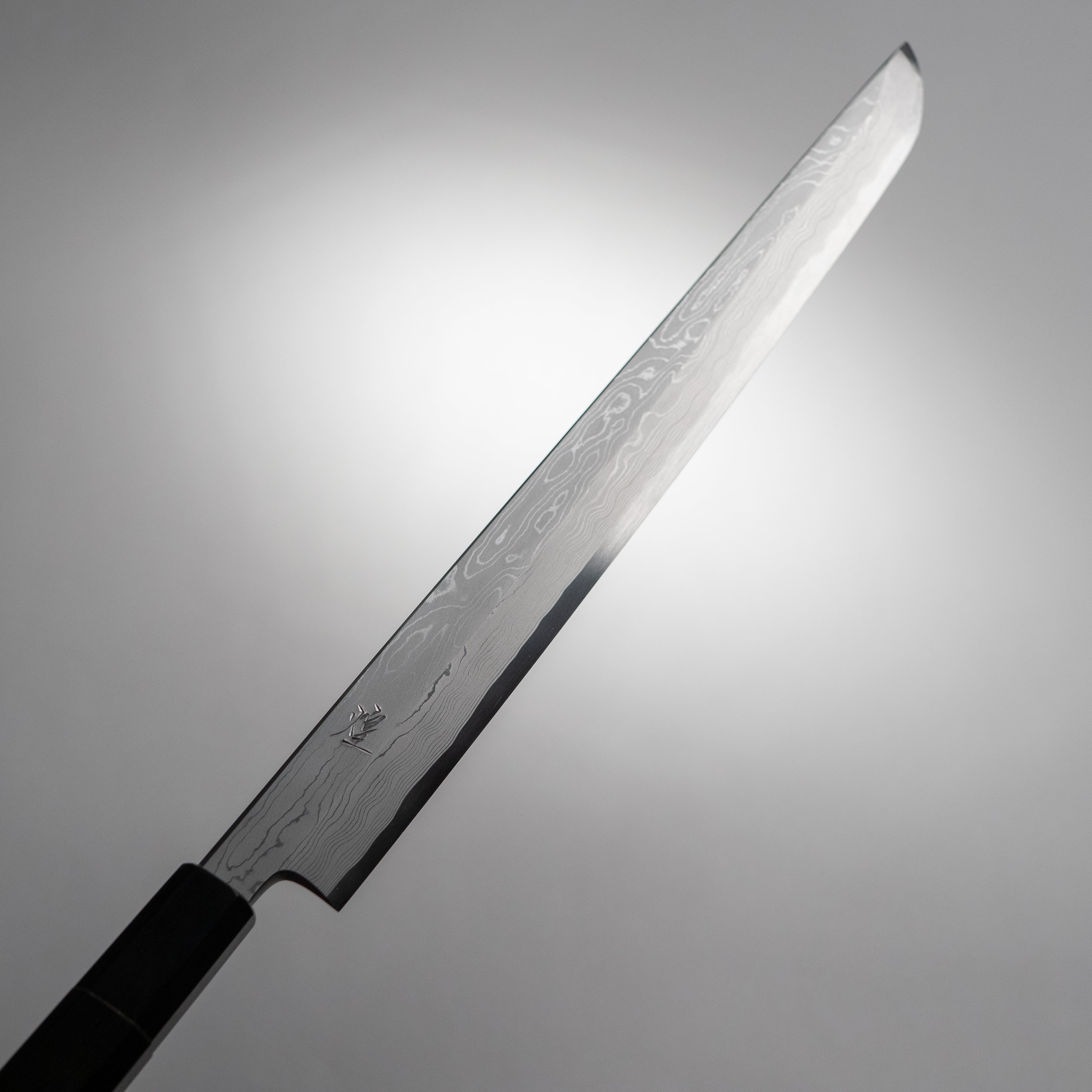中川作 煌 青一鋼 墨流し 先丸蛸引包丁 鞘付き – 堺一文字光秀