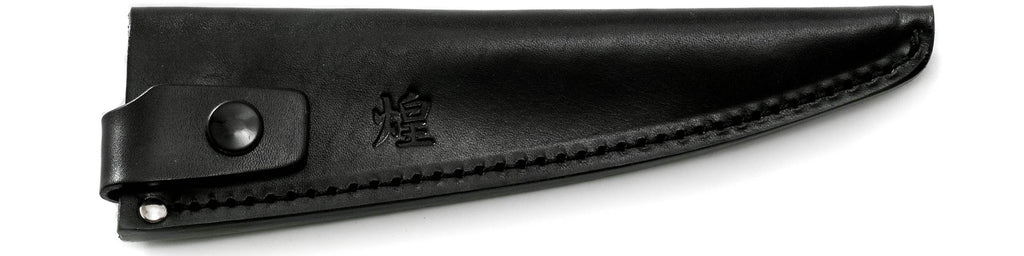 包丁サヤ手作り革製鞘骨スキ角型 – 堺一文字光秀