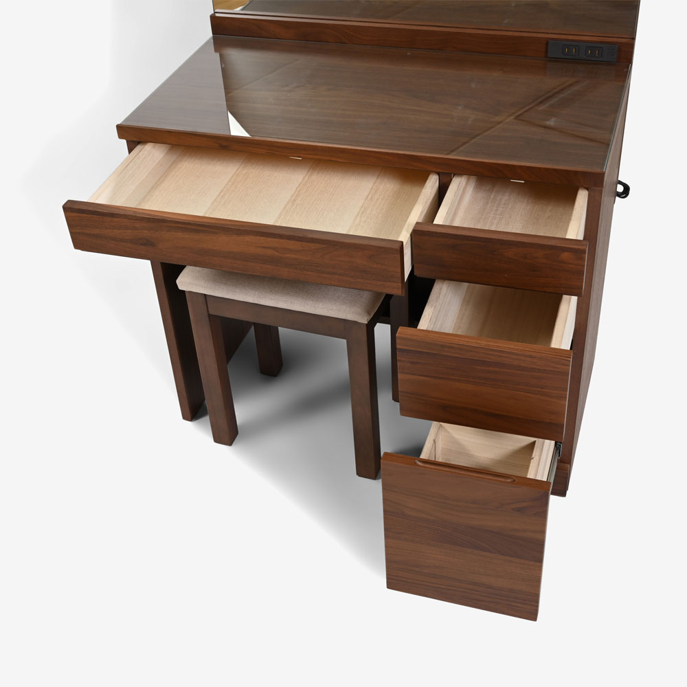 ドレッサー「レッチェ」スツール付き ウォールナット材 | 【公式】大塚