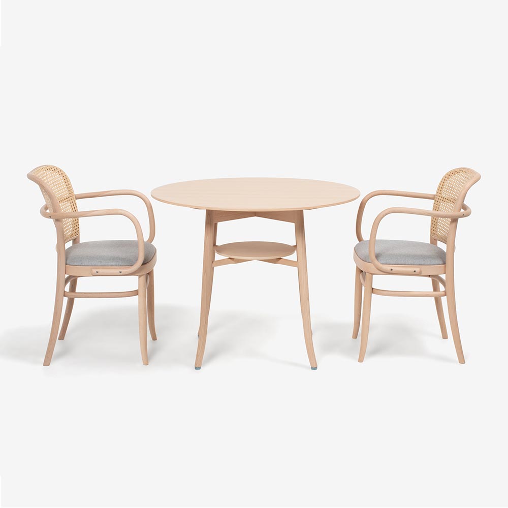 秋田木工 ダイニングセット テーブル「RBT」Φ90cm+チェア「712-RU