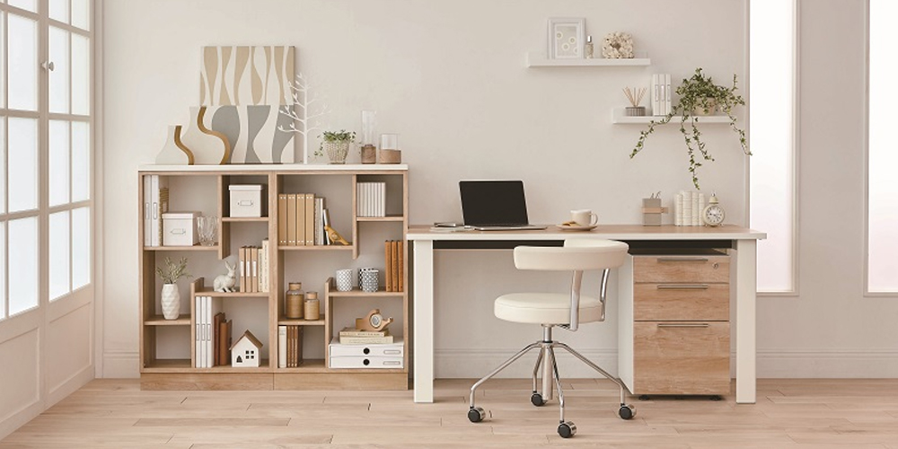 ブックシェルフ「ホリス」NWナチュラル＆ホワイト色 書棚DD-HB600 天板