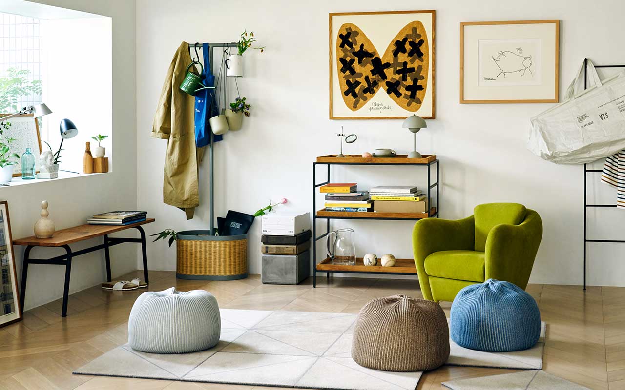 PUUF White×Black MIX｜1人掛け｜IDEE SHOP Online