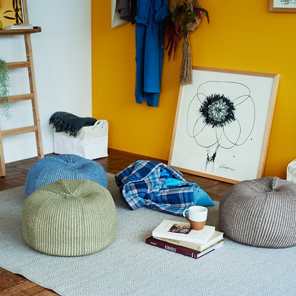 IDÉE MINI PUUF MELANGE Sepia brown MINI PUUF Cover MELANGE Sepia