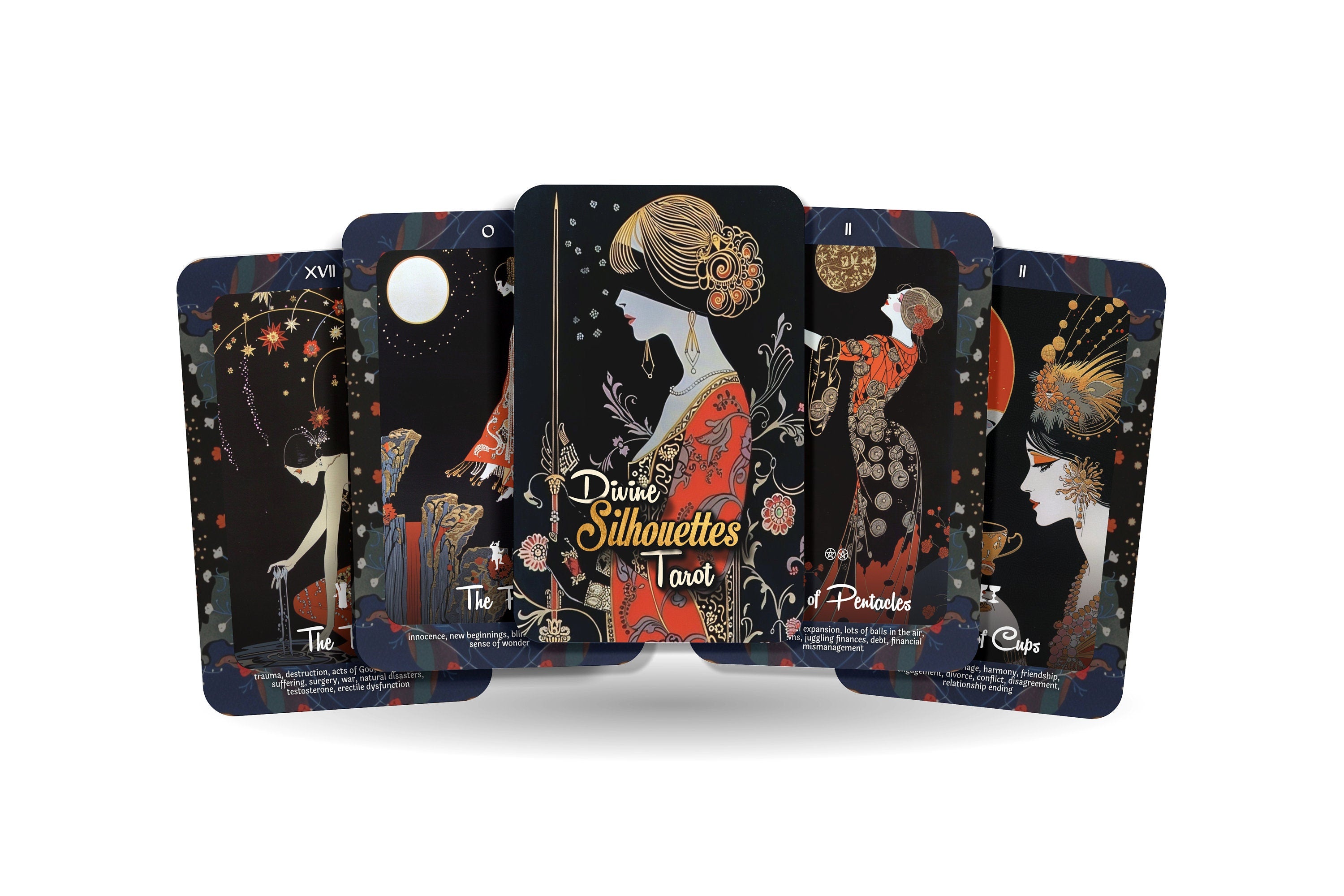 Divine Silhouettes Tarot - A masterpiece of Art Deco Elegance - 78