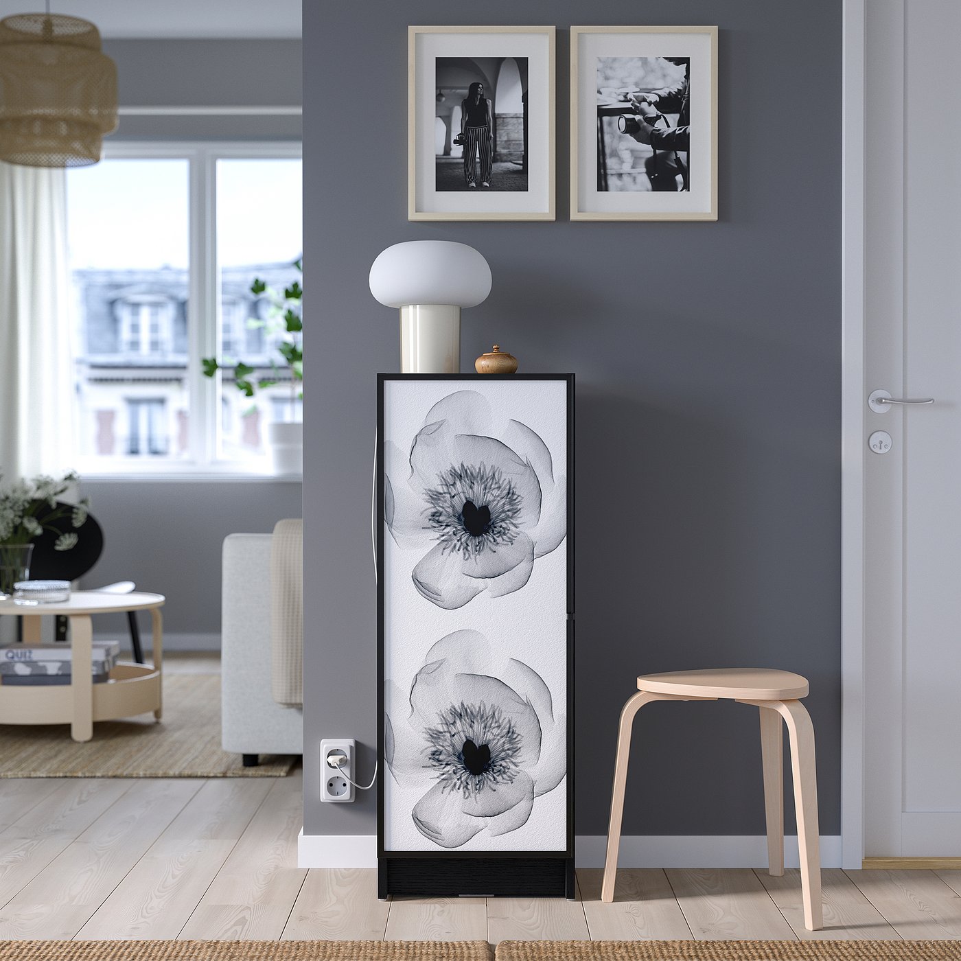 BILLY ビリー / HÖGBO ホーグボー 本棚コンビネーション ガラス扉付き