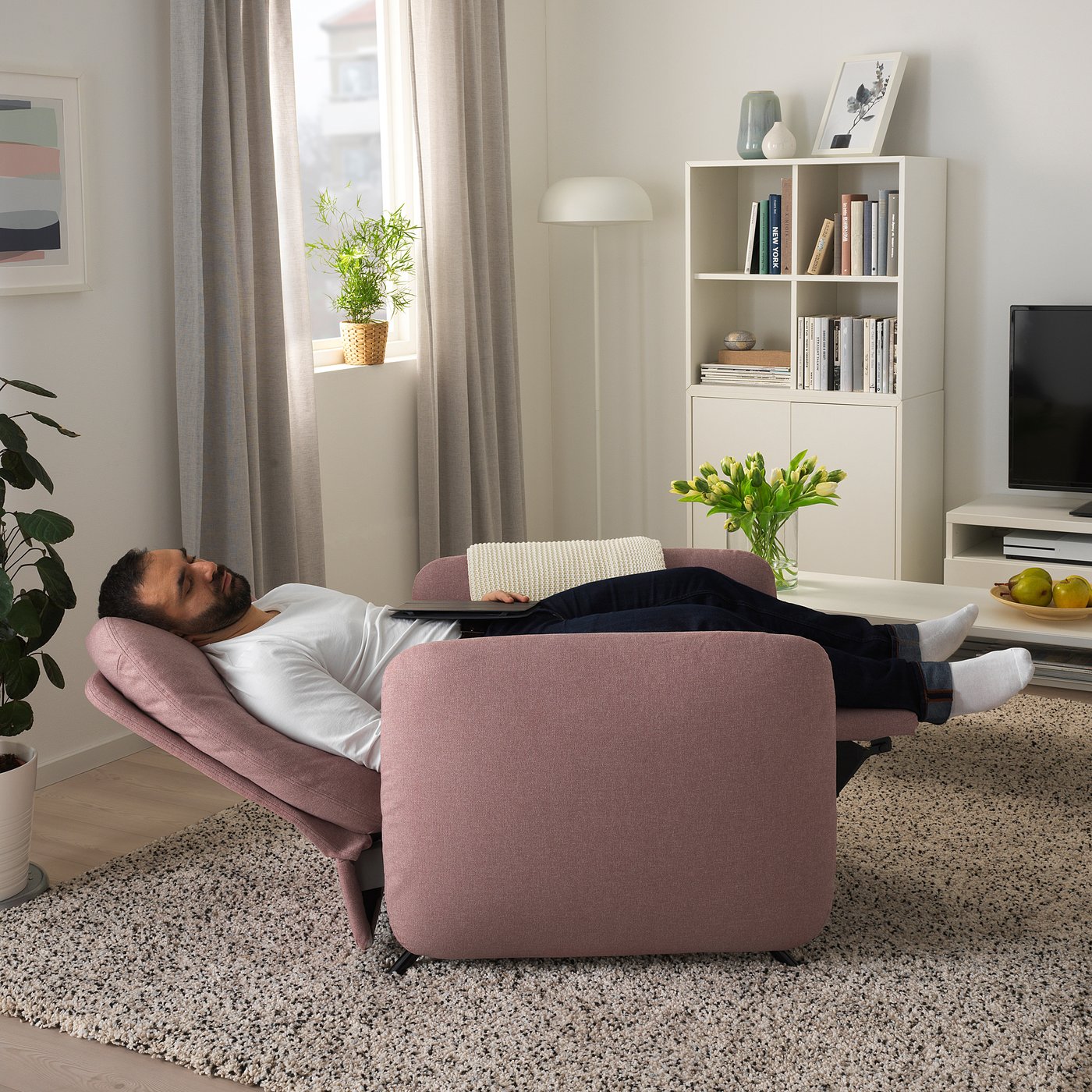 EKOLSUND recliner, Gunnared light brown-pink - IKEA