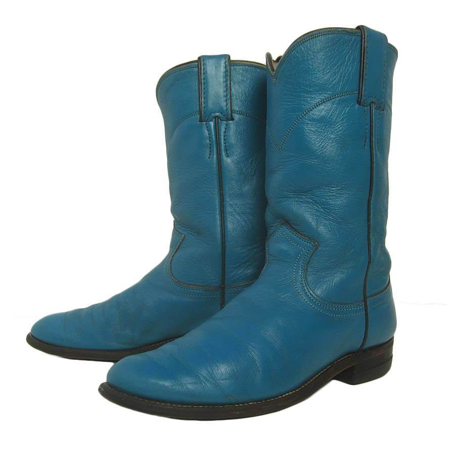 ローパーブーツ Justin ターコイズブルーを通信販売する古着屋 異国屋