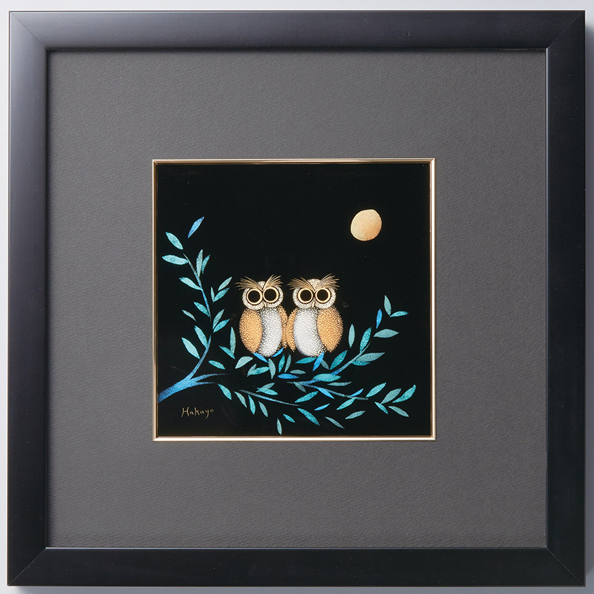 パネル 福ふくろう 木製 漆塗り 12-14401 漆器の井助