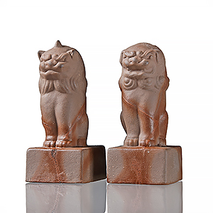 神棚・神具専門店 伊勢宮 / 【神具】備前焼 狛犬(獅子) 作家物 上品-83