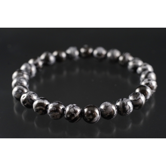 和田峠産黒曜石（縞）8mmブレスレット 天然石ブレス販売 名取貴石