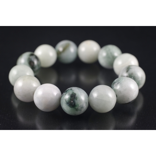 ミャンマー翡翠17mm ゴムブレスレット 天然石販売 名取貴石 天然石