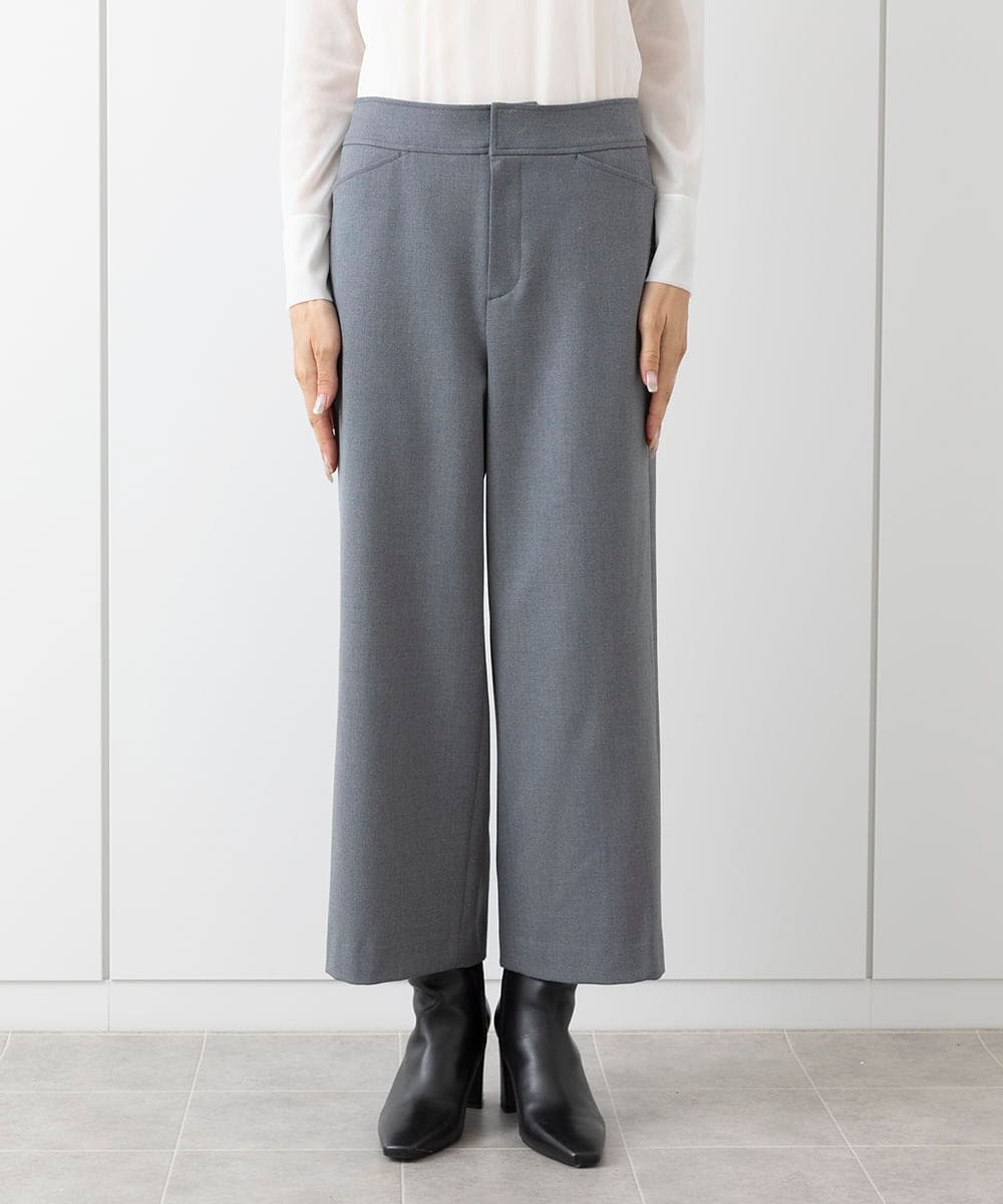 小さいサイズ]裏起毛ワイドクロップドパンツ(機能素材/新素材