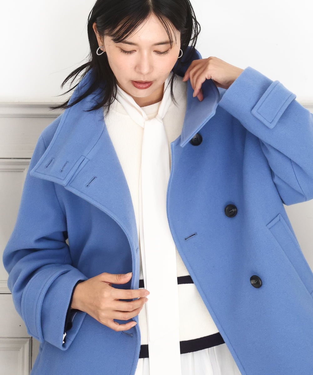 超軽量]エアリアルウール スタンドカラーショートコート(その他の