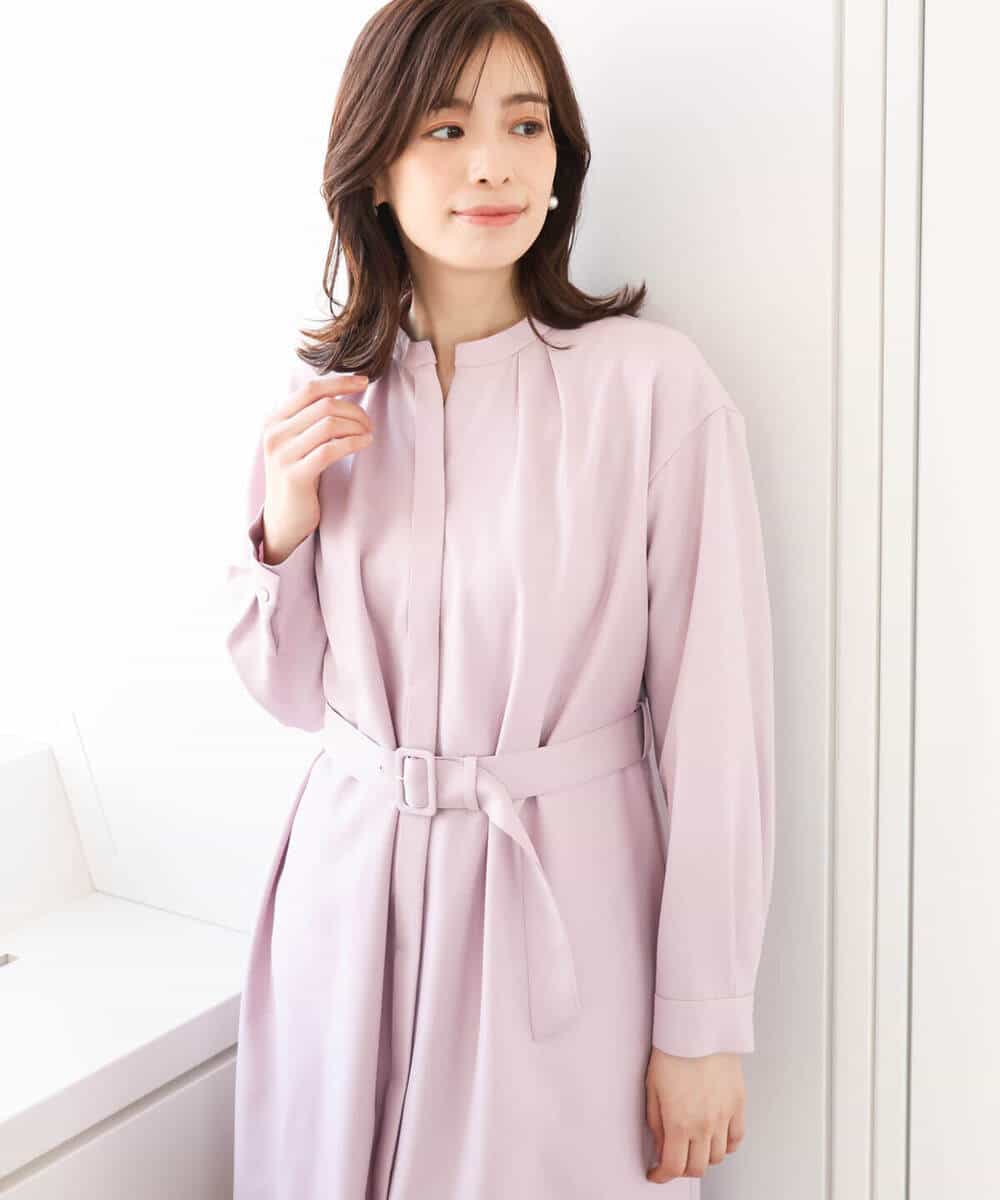 比翼仕立てリネンライクワンピース/洗える/WEB限定サイズあり