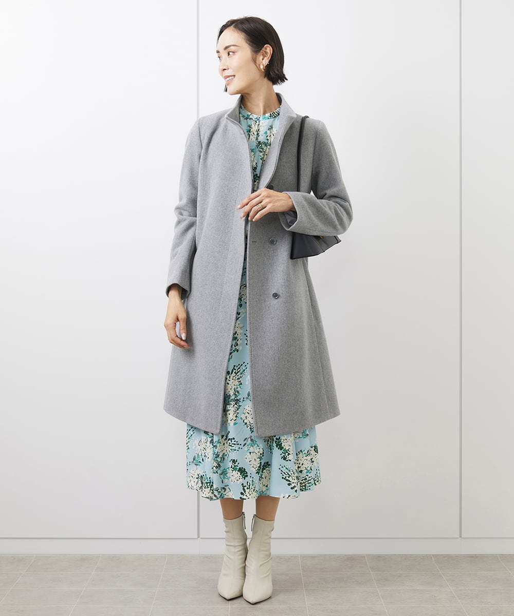 定番人気]Super100ウールビーバースタンドカラーコート(その他のコート