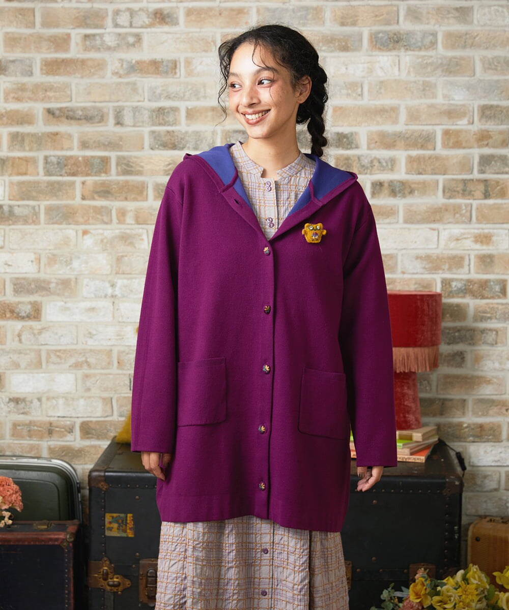 Palque Wフェイス ロングニットカーディガン(カーディガン