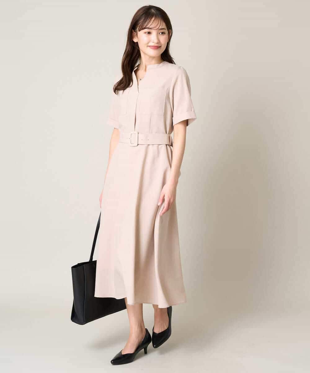 接触冷感/洗える】ベルテッドフレアワンピース(ワンピース) | a.v.v