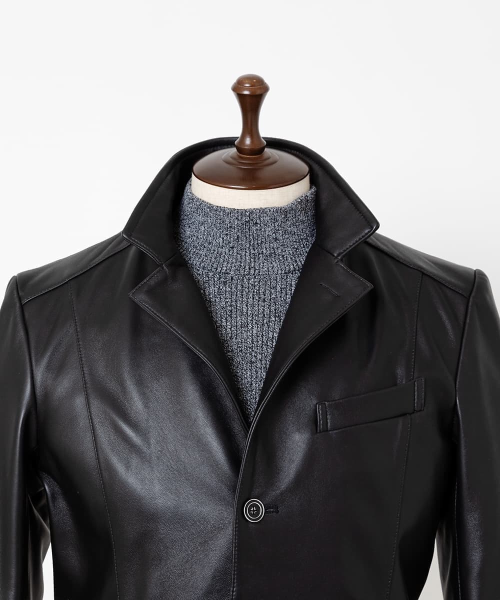 残りわずか】ラムレザーコンバーチブルジャケット(テーラード
