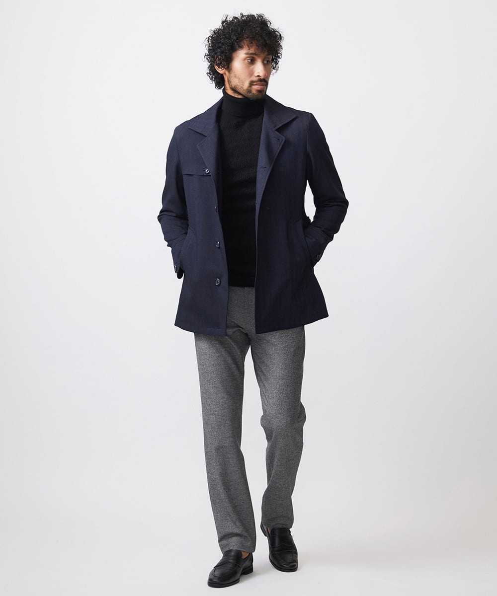 ウール調スタンドカラーショートコート(ステンカラーコート) | MICHEL