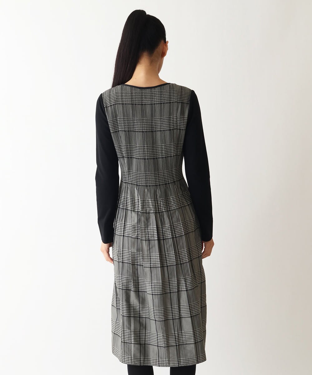 小さいサイズ】グレンチェックジャカードワンピース(ワンピース