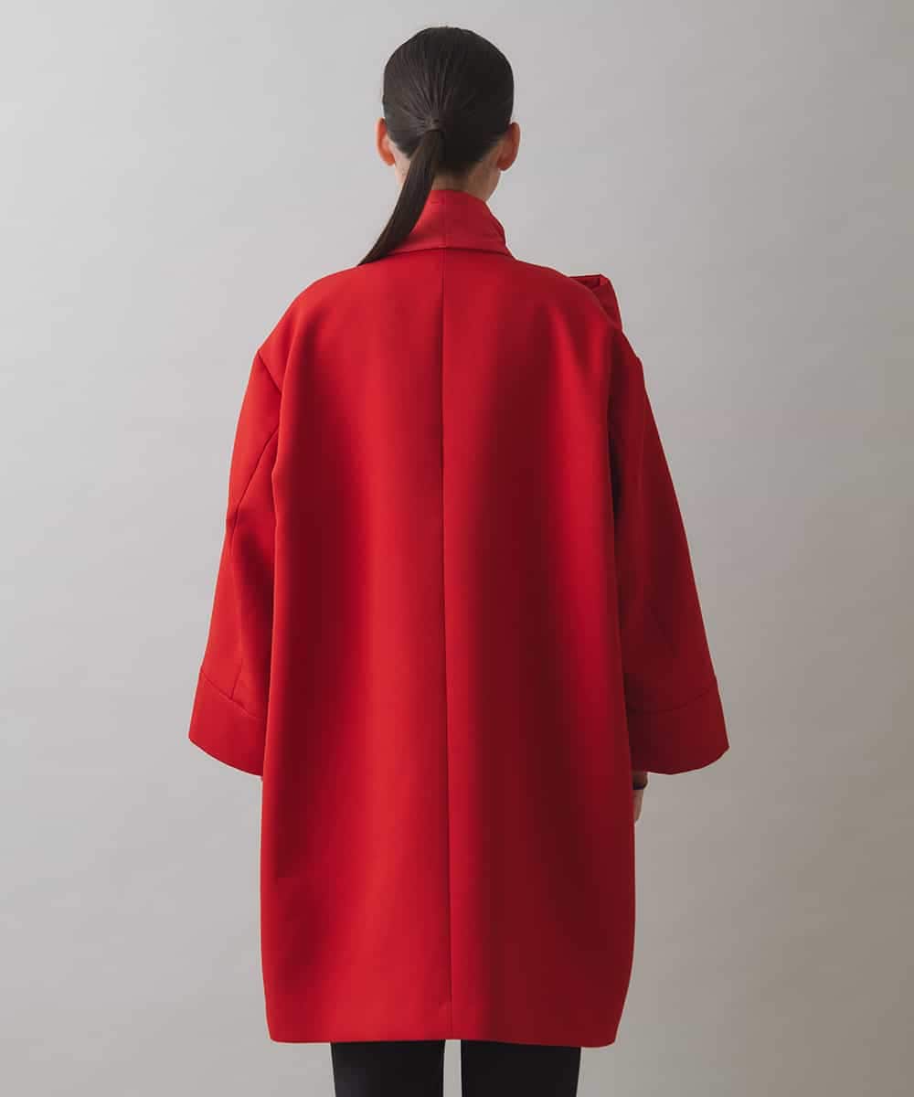 マフラー付きライナー】ノーカラーデザインコート(ノーカラーコート