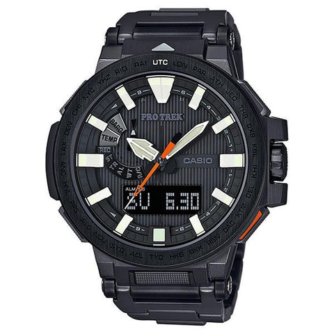 Casio Men's ProTrek Manaslu All-Black DLC Multi-Band 6 Tough Solar