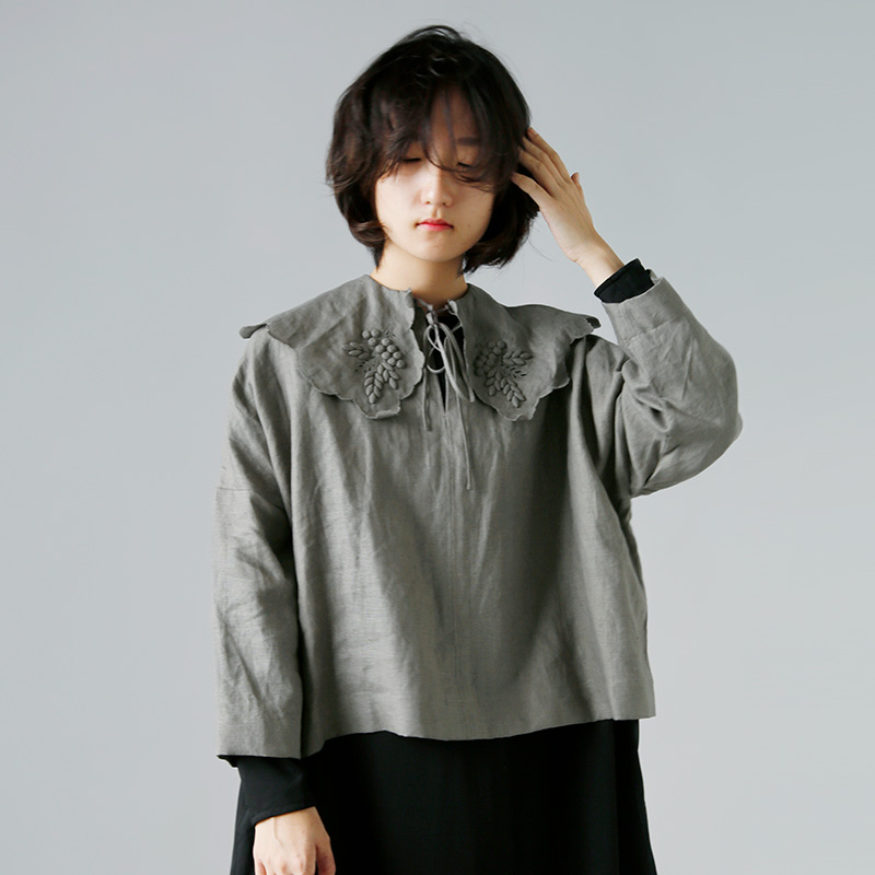 TOWAVASE(トワヴァーズ)リネン フリル プルオーバー ボンヴォヤージュ