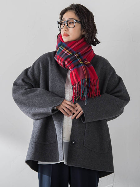 la.f...ラエフ ノーカラーリバーコート 極>”軽さと贅沢なぬくもり”ノーカラーリバーコート | la.f（ラ