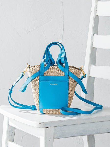 VIOLAd'ORO】アバカ製 レザーポケットトート MIRO/ V-8624