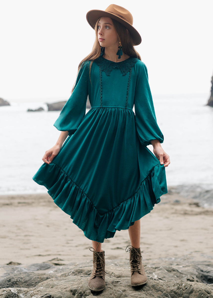 Tatum Dress in Teal - Joyfolie