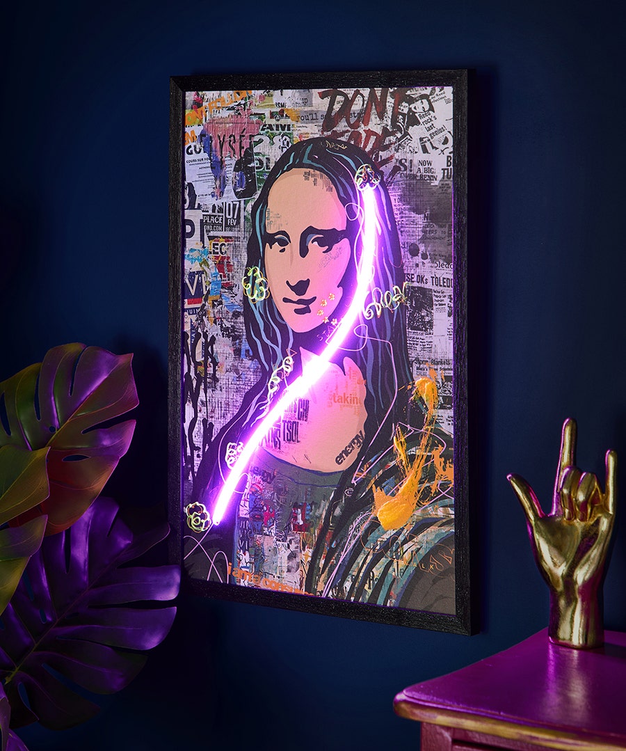 Graffiti Mona Lisa LED Framed Print | Homeware | Joe Browns
