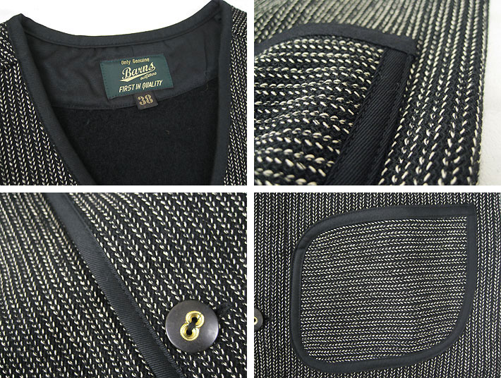 BARNS バーンズ ゴマ塩ニット ビーチクロス ワークベスト BEACH CLOTH