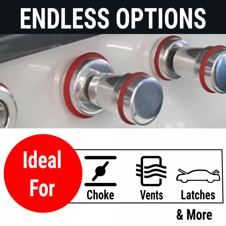 Chrome Billet Dash Pull Knob Car Door Hood Trunk Vent Latch Cable