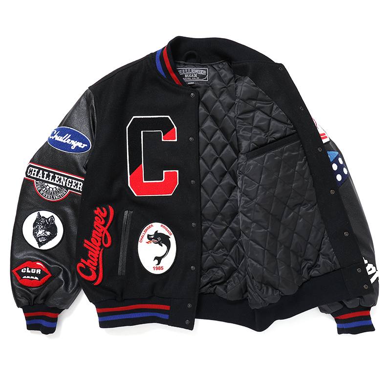 CHALLENGER/15th VARSITY JACKET（BLACK）［15周年ヴァーシティJKT-24