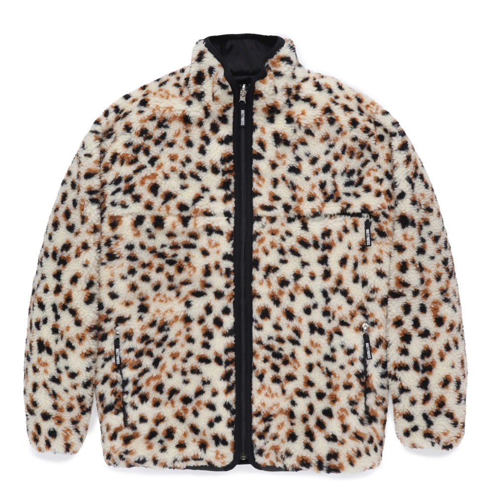 WACKO MARIA/REVERSIBLE LEOPARD BOA FLEECE JACKET（WHITE
