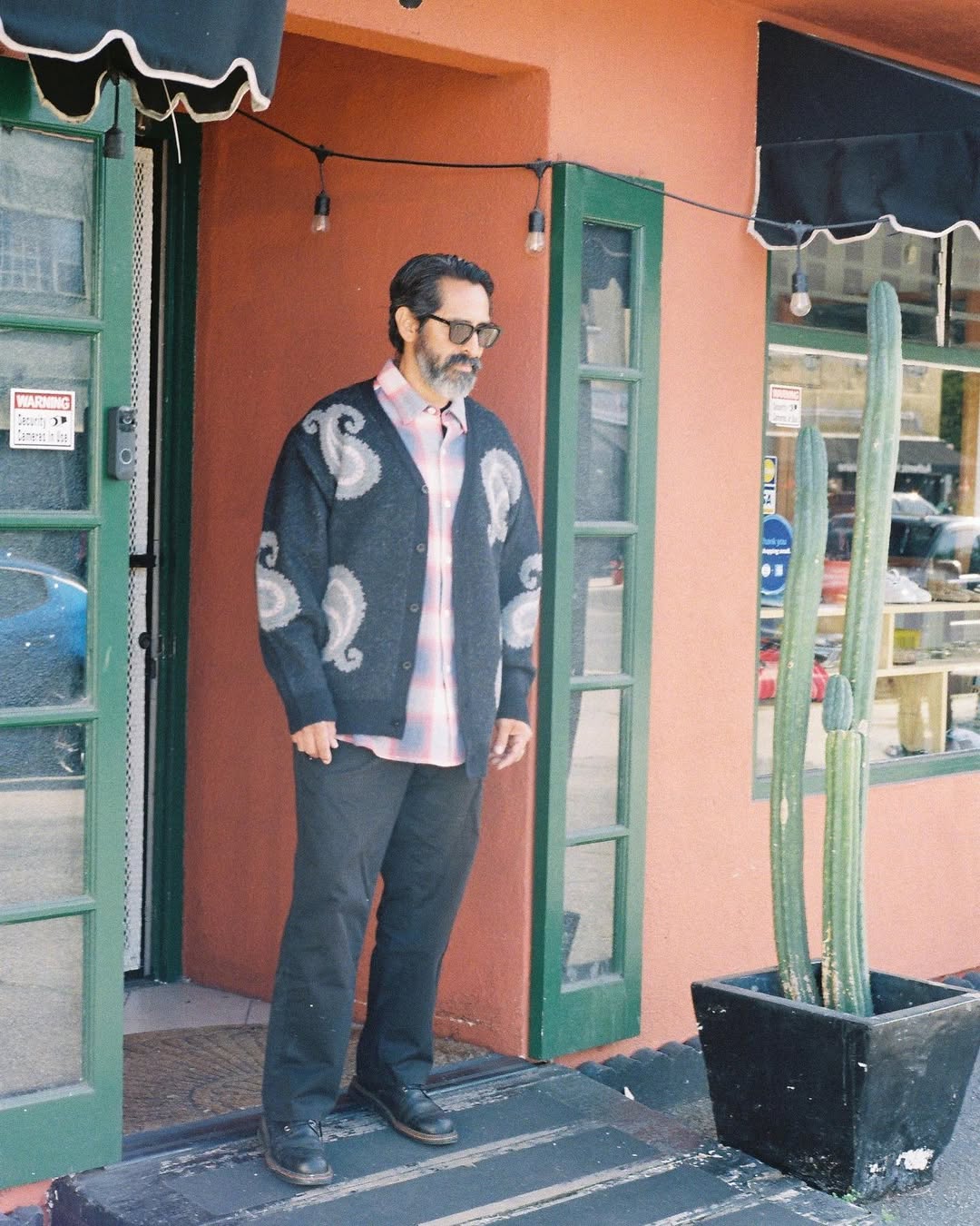 CHALLENGER/BIG PAISLEY CARDIGAN（BLACK）［ビッグペイズリー