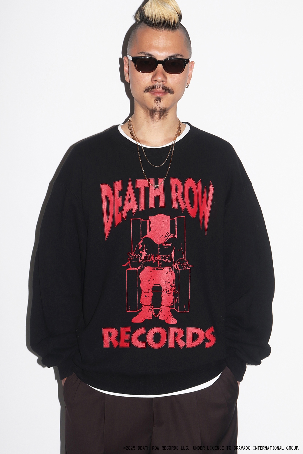 WACKO MARIA/DEATH ROW RECORDS / GARMENT DYED SWEAT SHIRT（BLACK