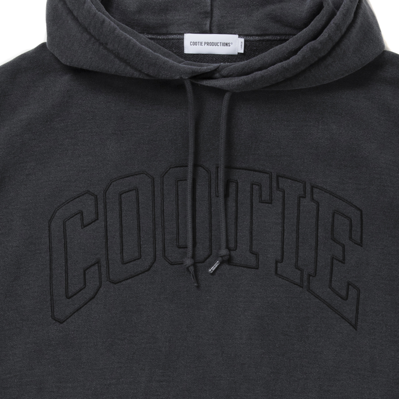 COOTIE PRODUCTIONS/Pigment Dyed Open End Yarn Sweat Hoodie（Black