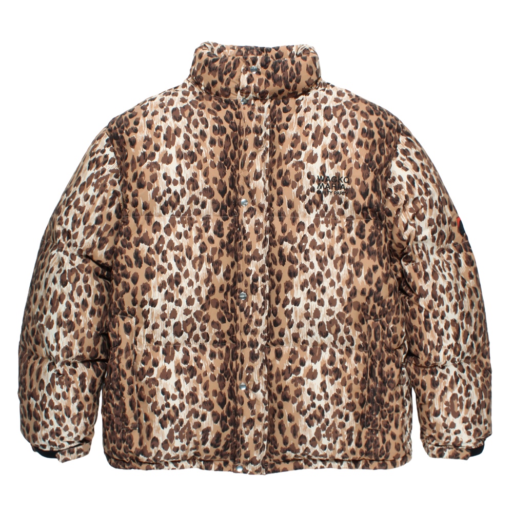 WACKO MARIA/NANGA / LEOPARD DOWN JACKET（BEIGE）［レオパードダウン