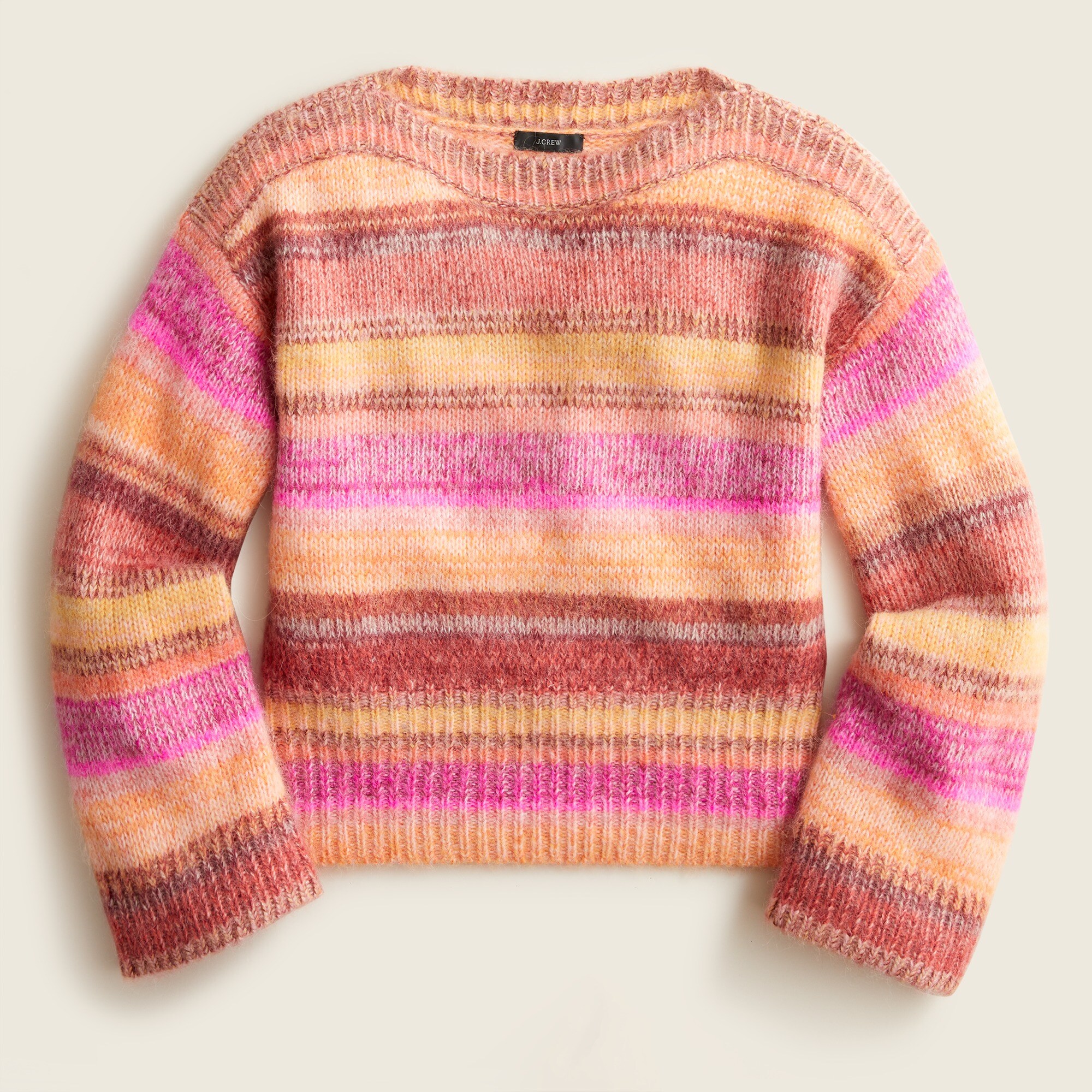 Wide-sleeve Alpaca-blend Sweater In Ombré Stripe For Women | J.Crew