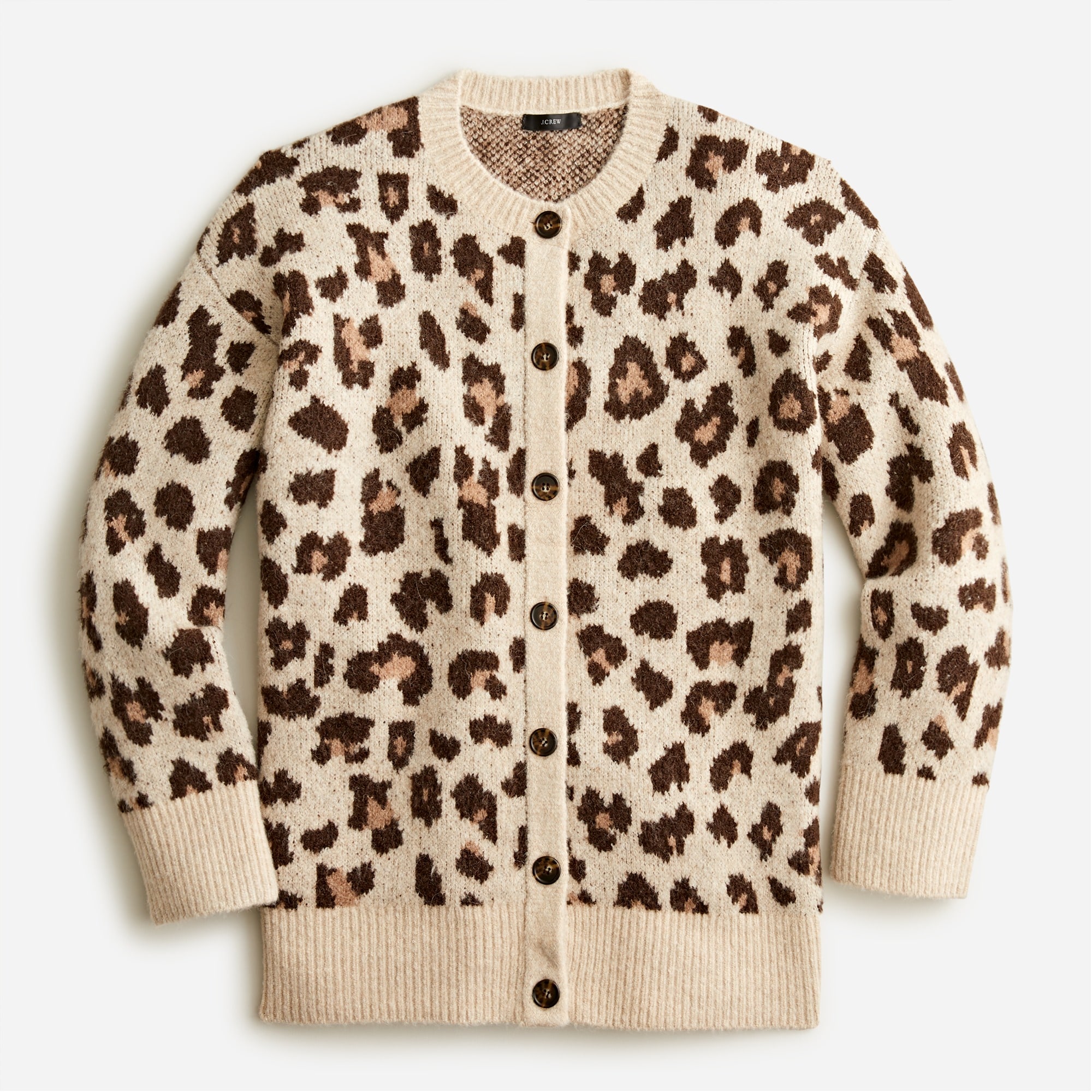 Oversized Cardigan Sweater In Leopard Print For Women | J.Crew